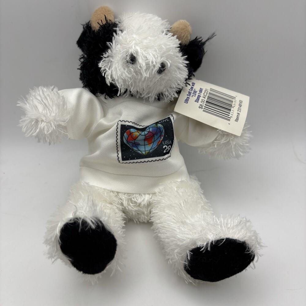 Wonderland USPS Cow Plushie With “I Luv U” Sign Language Stamp T-shirt